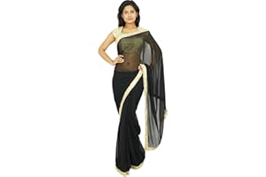 INDIANBEAUTIFULART Indische traditionelle Partei-Abnutzungs-Sari Designer Georgette Hochzeit Saree