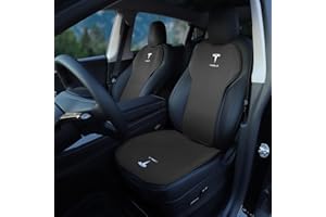 Ywooon Coprisedili Anteriori per Tesla Model Y Model 3 2017-2024, Traspiranti, Protezione per Tutte le Stagioni (2 Posti/4 Pezzi/Seta Ghiacciata Nera)