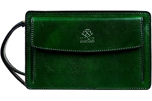 Time Resistance Pochette Uomo Fatta a Mano in Italia da Esperti Artigiani – Pratica Pochette Uomo da Polso con Cinturino Rimovibile – Borsello a Mano Uomo con Tasca per Smartphone