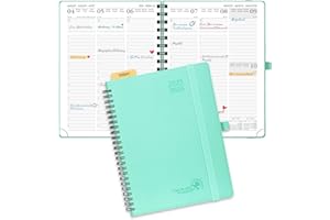 ‎POPRUN POPRUN Kalender 2025 2026 Wochenplaner (Aug.2025-Dez.2026) Ringbuch mit Softcover, ca. A5 (22 x 16,5 cm), 17-Monate-Terminplaner 1 Woche 2 Seite mit FSC®-Zertifiziertem Papier - Mintgrün