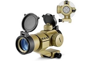 ESSLNB Red Dot Sight 5 Brightness Settings Rifle Scope with 20mm/22mm Picatinny Rail Mount and Flip-Up Covers for Hunting