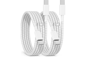 JEENEK USB C auf USB C Kabel 2M, 2Pack 2M Lang iPhone 17 16 15 USB C Ladekabel, Type C to Type C Schnellladekabel 60W für Apple iPhone 17 Air/17 Pro Max/16 Plus/16 Pro/16 Pro Max/15 Plus/15 Pro Max/iPad Pro