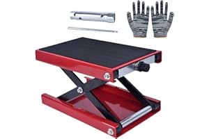 SXNMMWEU Motorcycle Scissor Lift Jack - Motorcycle Lifting Stand, Wider Version of Lift Stand, Height Adjustable, with Anti-Slip Lifting Board, for Motorbike Repair Maintenance, Load Capacity 500 kg/1102 Ib
