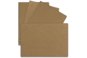 FARBENFROH BY GUSTAV NEUSER 50x Einzelkarten Din A7 10,5x7,3 cm 240 g/m² Sandbraun Kraftpapier - blanko Mini-Karten ideal zum Selbstgestalten für Geschenkanhänger, Namenskarten & Visitenkarten