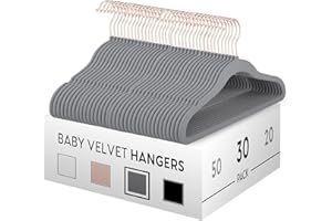 AVOS-DEALS-GLOBAL - Baby Grey Velvet Clothes Hanger, 30 Pack, Ultra-Thin Space Saving Organizers, Non-Slip Nursery Hangers for Babies, Infants, Toddlers and Kids, Rose Gold Swirl Hook