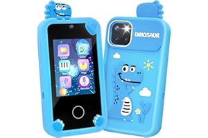 Muiefe Kids Phone for Boys, 2.8 Inch Touchscreen Kids Smart Phone with Dual Camera, 32G Card, Dinosaur Toy Mobile Phone Christmas Birthday Gifts for 3 4 5 6 7 8 9 Year Old Boys