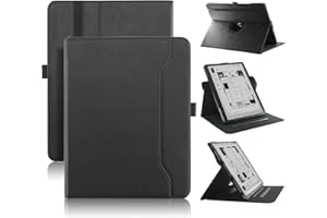 DINGGUAGUA Custodia Compatibile con Boox Go 10.3 Pollici 2024 e-Reader,Cover con Supporto Ruotabile a 360°Multi-Angolo e Auto Sveglia/Sonno,Nero