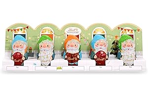 ‎LINDT Lindt Schokoalde | Mini Weihnachts-Wichtel | 50g | 5 Mini Schokoladenfiguren à 10g aus feinster Vollmilchschokolade | festliche Weihnachtsschokolade für Groß & Klein
