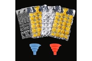 YIXISI 60 Pezzi Sacchetti di Ghiaccio Usa e Getta, 1440 Cubetti di Ghiaccio, Sacchetti Cubetti di Ghiaccio Autosigillanti, con 2 Imbuto in Silicone, per Succhi, Cocktail, Vino