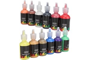 HURRISE 12 Colori Pigmento Liquido Per Il Corpo, Pittura Per Il Viso Lucentezza Perlacea Fai Da Te Trucco Nail Art Pittura Per Il Corpo A Base D'Acqua Per PeRFormance Sul Palco Sicuro Per La Pelle