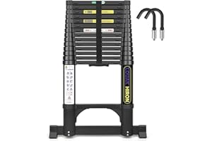 LOUAK&HIRON Scala telescopica in alluminio 4,4m 14,5ft allungabile antiscivolo in alluminio di alta qualità