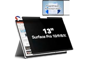 IPROKKO Filtre de Confidentialité Magnétique pour Microsoft Surface Pro 11/10/9/8/X -13 Pouces, écran de Confidentialité Amovible Anti-Espion, Anti-Lumière Bleue