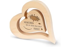 ‎SAGL.TIROL sagl.tirol Herz aus Zirbenholz Mit Schwebendem Innen Herz [100% Naturprodukt] Holzherzen Deko aus Zirbe I Geschenke für Freundin I Beste Freundin I Menschen Wie Du