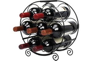 CSPone Weinregal Metall Schwarz Flaschenregal Wine Rack Weinflaschenhalter Schrank Shelf Weinhalter WeinstäNder Klein 7 Flaschen