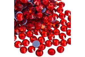 Jollin Hot Fix Flatback Rhinestones Glass Diamantes Gems 4mm(16ss 576pcs,Red)