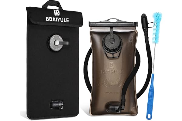 BBAIYULE® Vessie d'hydratation 2L/3L, Sac à Dos d'hydratation sans BPA & sans goût, Sac d'hydratation en Option avec Sac Isolant, Poche à Eau, système d'hydratation avec 2 Ouvertures pour Courir