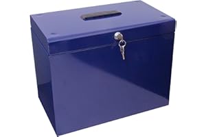 Cathedral Products Stalowe pudełko na dokumenty A4 z pakietem startowym 5 pilników do zawieszania - niebieskie