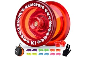 YOSTAR Yoyo K1 Plus, Responsive YoYo for Kids Beginners, Professional Trick JoJo for Children, Plastic Yoyo with 12 JoJo Strings, Jo Yo Glove, JoJo Case, 2 Yo-Yo Hubstacks
