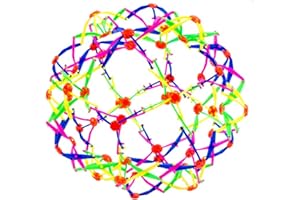 TQEBWUS 28.45 cm Expandable Ball Toy, Expandable Ball Fidget Toy with Light, Hand Catching, Breathing Flower Balls, Coloured Expanding Magic Ball, Sensory Toy, Hoberman Sphere Ball - Colour