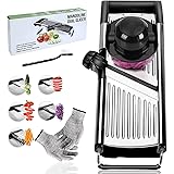 Masthome Mandolina Affettatrice Professionale, Affettaverdure Regolabile Multifunzione, Adatto per Carote, Patate, Pomodori, 