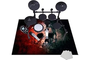 JaevKwzy Tapis de Batterie Acoustique Insonorisant - Tapis pour Batterie et Percussions - Tapis de Tambour - Tapis pour Batterie Electronique - Anti Bruit Tapis de Batterie 130 x 100 cm