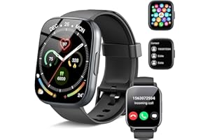 POOUNUR Smartwatch Uomo Donna Chiamate Bluetooth, Orologio Smart Watch con Display LCD 1.95", Monitoraggio Frequenza Cardiaca e SpO2, Impermeabil IP68 112 modalità Fitness, Fitness Tracker per Android iOS