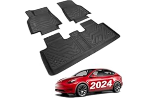 BASENOR 2021-2024 personnalisé Tesla Model Y Tapis de Sol 3D Tous Temps Anti-dérapant imperméable revêtements de Sol Ensemble