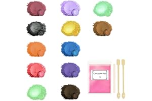 Ovaletta 12 couleurs de résine époxy 5g, poudre de mica, kit pour faire des bougies soi-même, pigments colorants pour poudre de coulée, bombes de bain à faire soi-même, poudre pigmentée DIY pour