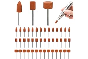 WQNNQW 42 Pièces Tête De Meule,Pointes Abrasives En Corindon 1/8" - Tête De Polissage,Pour Visseuse Sans Fil,Pour Une Utilisation Sur Pierres Précieuses,Verre,Métal Et Bois - Pour Le Meulage,Le Polissage