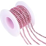 BLINGINBOX Rhinestones Chain, 10 Yards SS8/2.5mm Colorful Glass Sew On Rhinestones with The Same Color Bottom Sew On Trim (Cr