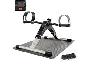 AGM Mini Exercise Bike, Under Desk Pedal Exerciser for Arms Legs with LCD Display, Non-Slip Mat Included