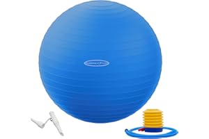 FITVIDS Signature Fitness Anti-Burst and Slip Resistant Exercise Ball Yoga Ball Fitness Ball Birthing Ball with Quick Pump, 2,000-Pound Capacity, Multiple Sizes