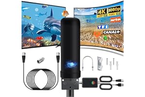 DVONE DVB-T2 Antenne Innen Außen, Hohe Verstärkung IP66 Wasserdicht DVB-T TV Digitale Antenne mit Verstärker Signalverstärker und 13m Kabel für Alle TV-Geräte