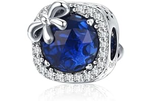 MUERDOU S925 Sterling Silver Birthstone Charm Fit Charms Bracelets and Necklaces Birthday Gifts for Women Girls