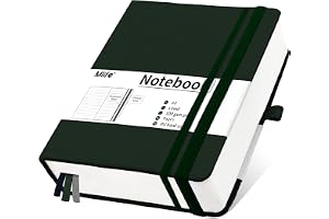 Mlife A4 linjerad anteckningsbok,-360 sidor tjock college linjerad anteckningsbok,100Gsm premium tjock papper,innerficka,PU h
