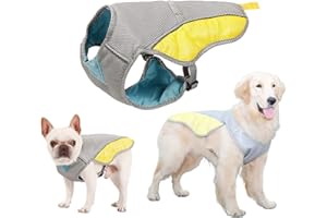 Yomiro Vestito di Raffreddamento per Cani, Gilet Alta Vsibilità, Gilet di Raffreddamento per Cani, Dog Cooling Vest, Traspirante, Protezione Solare (S, Grigio)