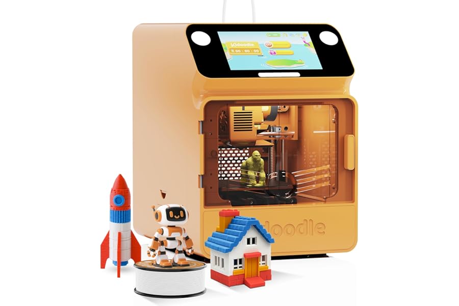 Kidoodle 3D Printer for Kids - ToyBox 3D Printers, Up to 600mm/s Faster Printing Speed, Wi-Fi & App Control, Weekly Update Toy Library, Safe for Children, Mini 3D Printer Kids, Easy to Set Up and Use