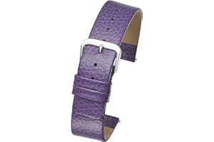 ALPINE INTERNATIONAL ALPINE Genuine leather watch band - Smooth flat leather watch strap 12mm, 14mm, 16mm, 18mm - black, tan, burgundy, pink, blue, green, purple, yellow