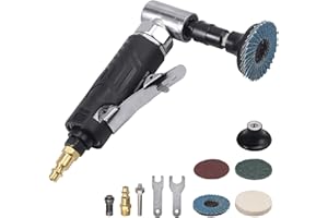 EYPINS Compressed Air Angle Grinder Die Grinder 1/4" 90 Degree Mini Sander Grinder Polisher Tool with Protective Cover for Grinding,Polishing,Milling