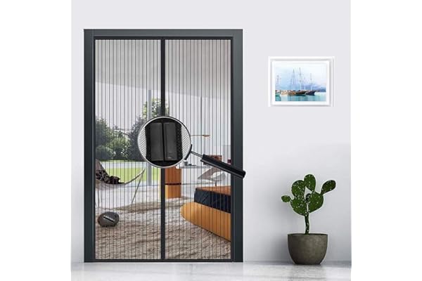 Earnmore Mosquitera Magnética, Versión Mejorada en 2025 Cortina Mosquitera Magnética Puertas Cierra Automáticamente, Fácil de Instalar Adecuado para Todas Puertas y Ventanas