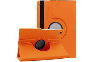 Housse Etui pour Samsung Galaxy Tab S5e T720 T725 Coque avec Support Rotatif 360° avec Stylet Toproduits® (Orange)