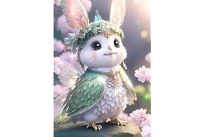 QENSPE 5D Diamond Painting Kit Fantasy Bird Diamond Art for Adults, Full Drill Bird Diamond Painting Kits for Beginners Kids, DIY Crystal Picture Art Home Wall Decor 30x40cm