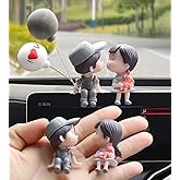 wolpin Plastic Car Decor Car Dashboard Accessories Cute Love Couple I Love You With Balloon Car Interior Decoration Showpiece
