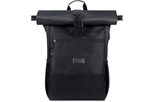 RJEU Sac à Dos Ordinateur Portable Hommes Femmes 17,3 Pouces, Sac à Dos Scolaire Garcon avec Port USB, Cartable Antivol College Voyage (Noir-26L)