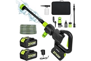 BILIVRY Idropulitrice a Batteria Portatile, Set Idropulitrice Portatile con 2 Batteria 24V 3000mAh,Ugelli 6 in1,Idropulitrice per Auto Moto Pulire Giardino Terrazza Prato Irrigazione
