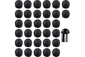 LEZED Embout Bouchons pour Tube de Chaise Rond Noirs - Protection Caoutchouc pour Pied de Chaise - 32 Pièces (19mm)