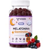 Melatonin Kids Gummies Infant Sugar Free Gummies | Berry Flavor, 0.95 mg per Gummie, 60 Count, Gluten Free, Vegan Friendly, E