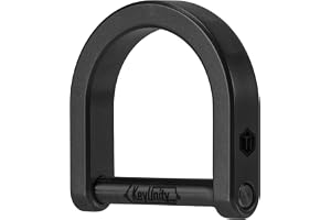 KeyUnity KA17 Titan-D-ring med axelrem, U-förhängare, för bilhängare, säkerhetsband och EDC-montering, Svart, L