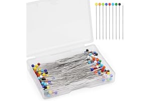 Doxiru 200 Pcs Colorful Sewing Pins with Glass Heads, 38 mm Long Straight Pins with Sharp Ends for Quilting, Jewelry Making