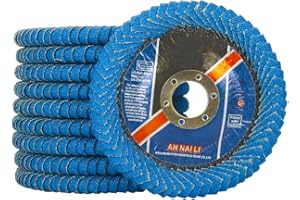 SI FANG 5Pcs 115mm High Density Curve Flap Discs for Angle Grinder, 4 1/2 inch Zirconia Radial Rolled Curved Double Sided Flap Disk Grit 60 Round Flap Wheel, Inside Corner Edge Grinding Sanding